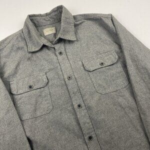 Jach’s Button Up Flannel Shirt Men’s LT Cotton Blend Gray Workwear Casual